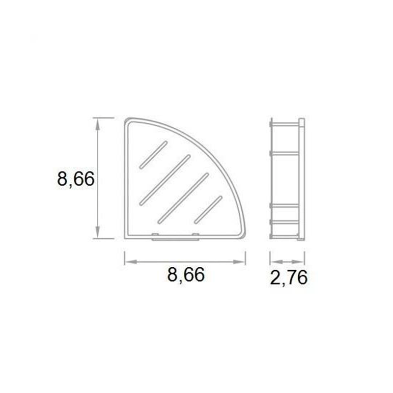 Corner Shower Basket - Wall Mount - 9" Stainless Steel/Polished Chrome