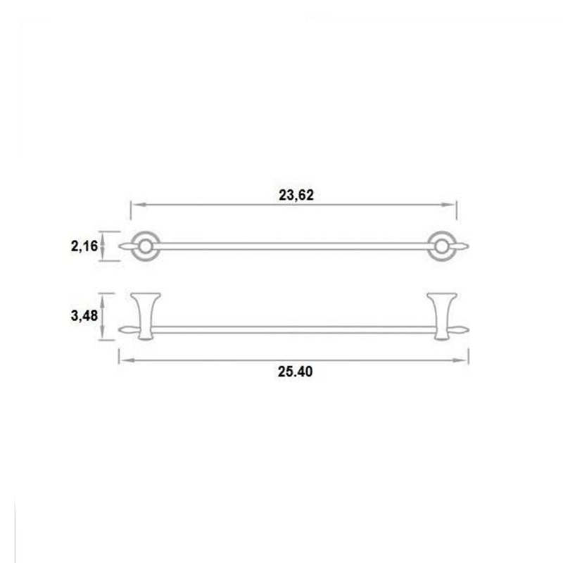 Classic Single Towel Bar - Wall Mount - 24"