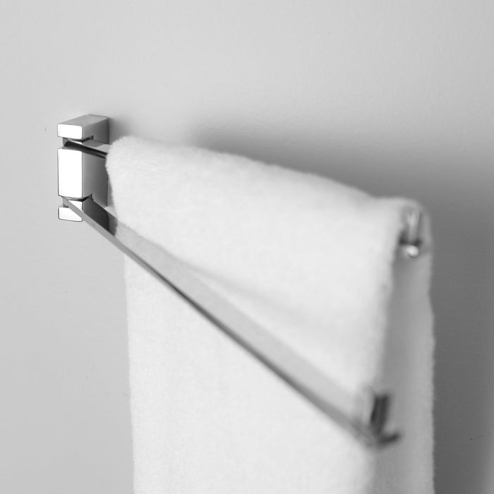 Luk 2 Double Towel Bar - Wall Mount - 13" Brass/Polished Chrome