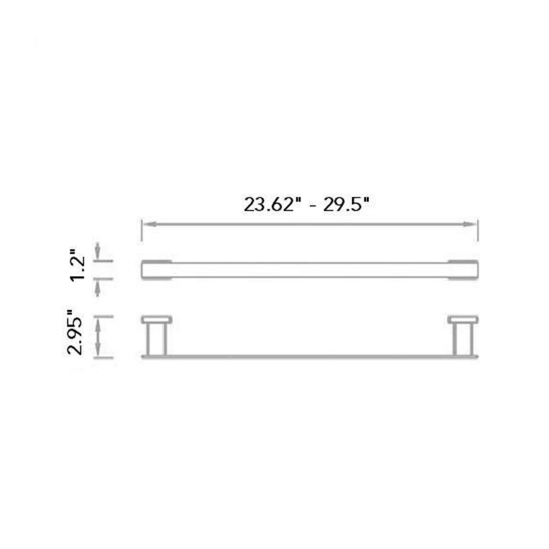 Noah Single Towel Bar - Wall Mount - Brass/Polished Chrome