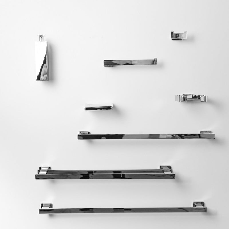 Magna Single Towel Bar - Wall Mount Brass/Polished Chrome