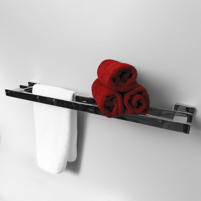 Magna Double Towel Bar - Wall Mount - 24" Brass/Polished Chrome