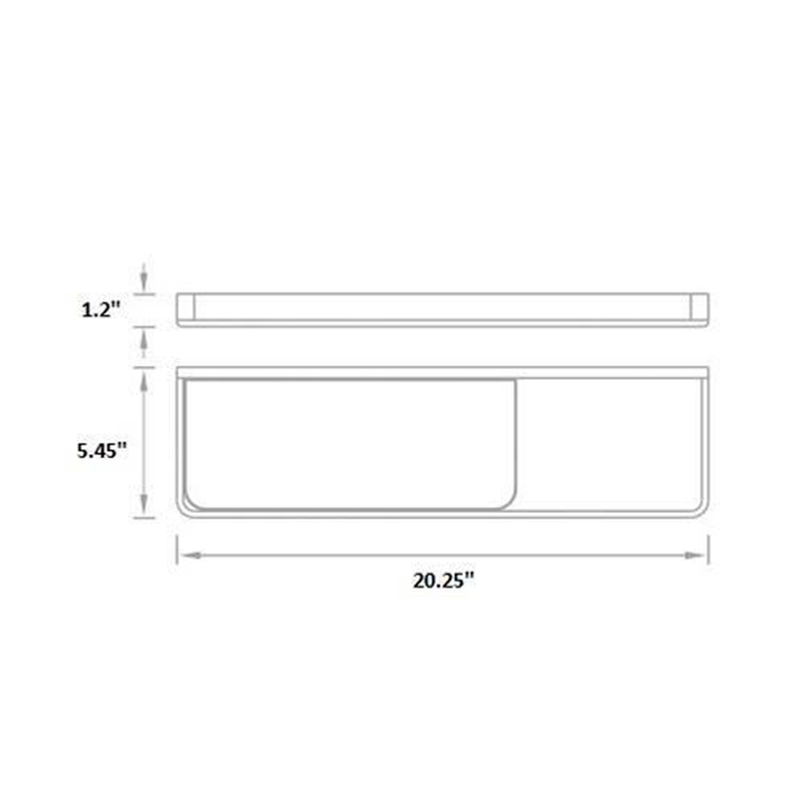 Devon Mare Shelf With Towel Bar - Wall Mount - 21" Brass/Glass/Polished Chrome
