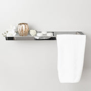 Mare Shelf With Towel Bar - Wall Mount - 20" Brass/Glass/Polished Chrome