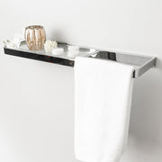 Mare Shelf With Towel Bar - Wall Mount - 20" Brass/Glass/Polished Chrome
