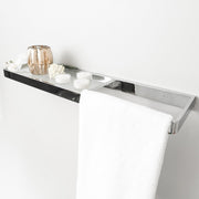 Mare Shelf With Towel Bar - Wall Mount - 20" Brass/Glass/Polished Chrome