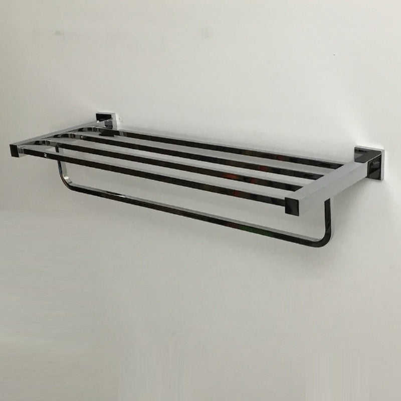 Cubic Towel Shelf - Wall Mount - 24" Brass/Polished Chrome