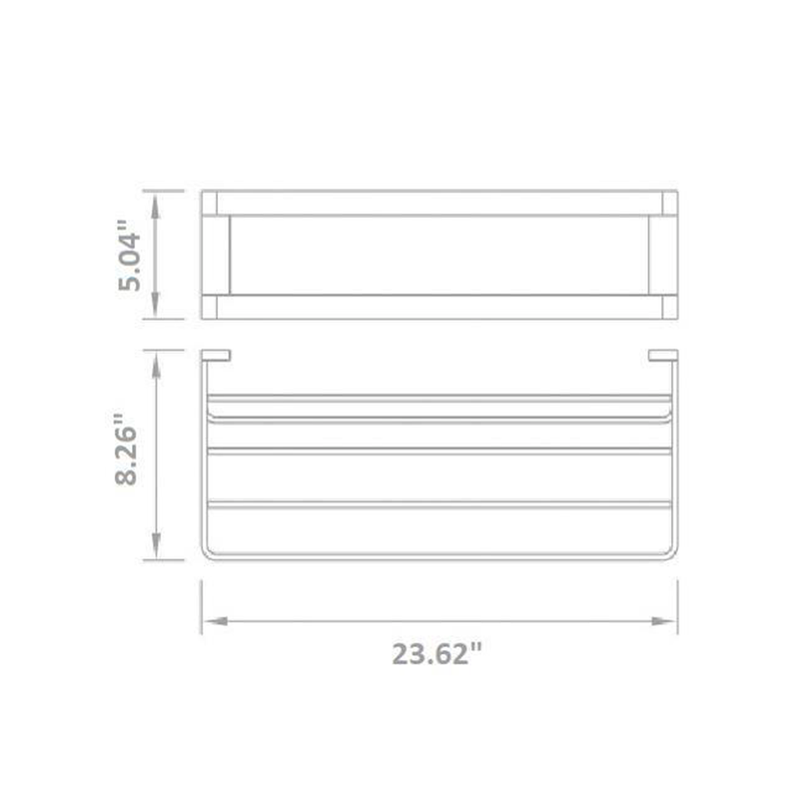 Mare Double Towel Shelf - Wall Mount - 24" Brass/Polished Chrome