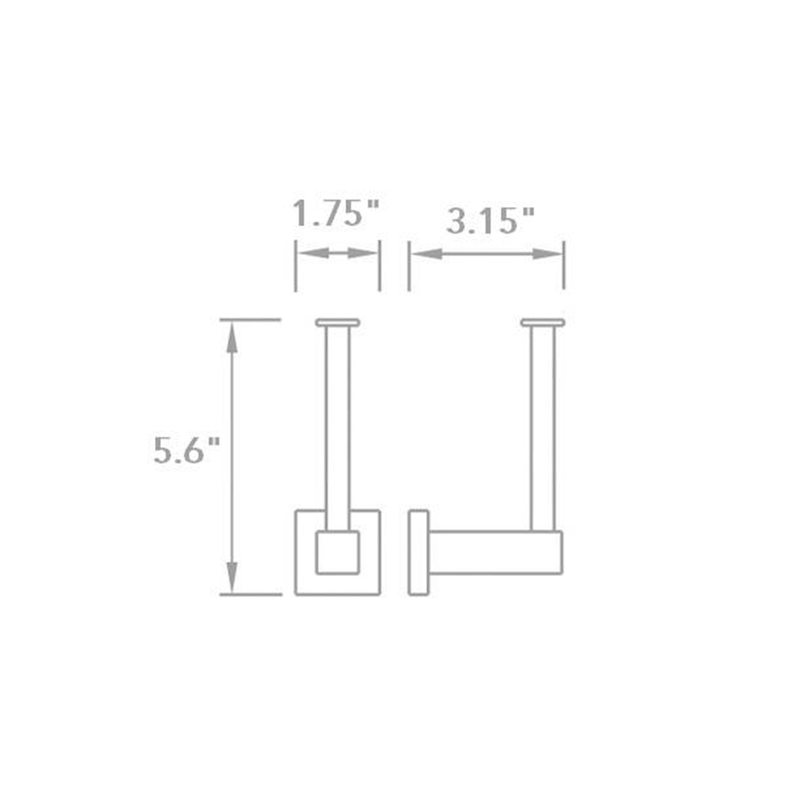Cubic Spare Toilet Paper Holder - Wall Mount - 6" Brass/Polished Chrome