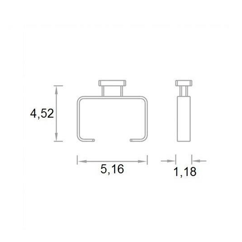 Noah Toilet Paper Holder - Wall Mount - 6" Brass/Polished Chrome