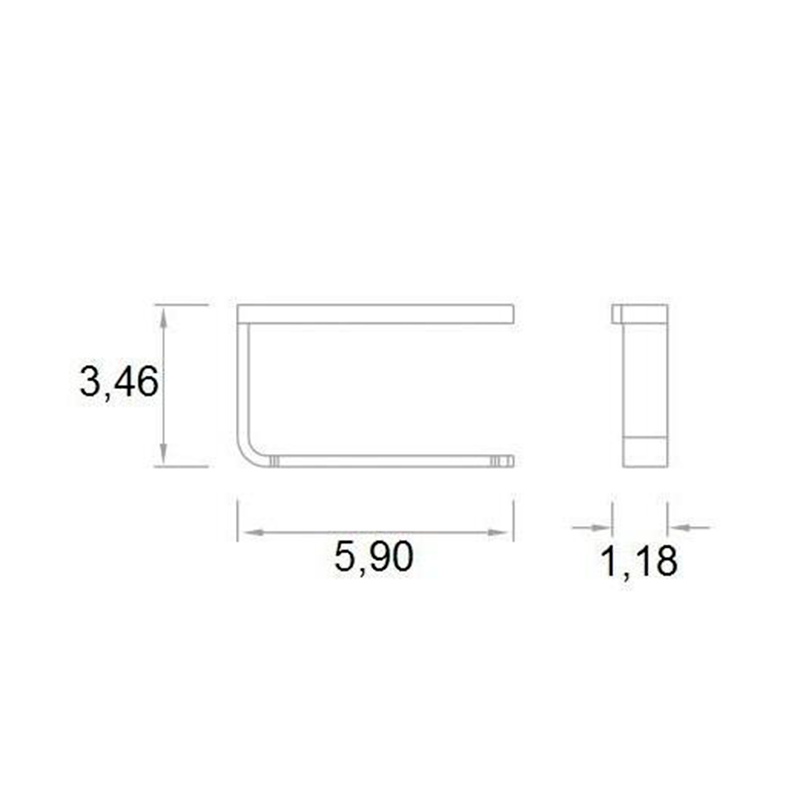 Mare Toilet Paper Holder - Wall Mount - 6" Brass/Polished Chrome