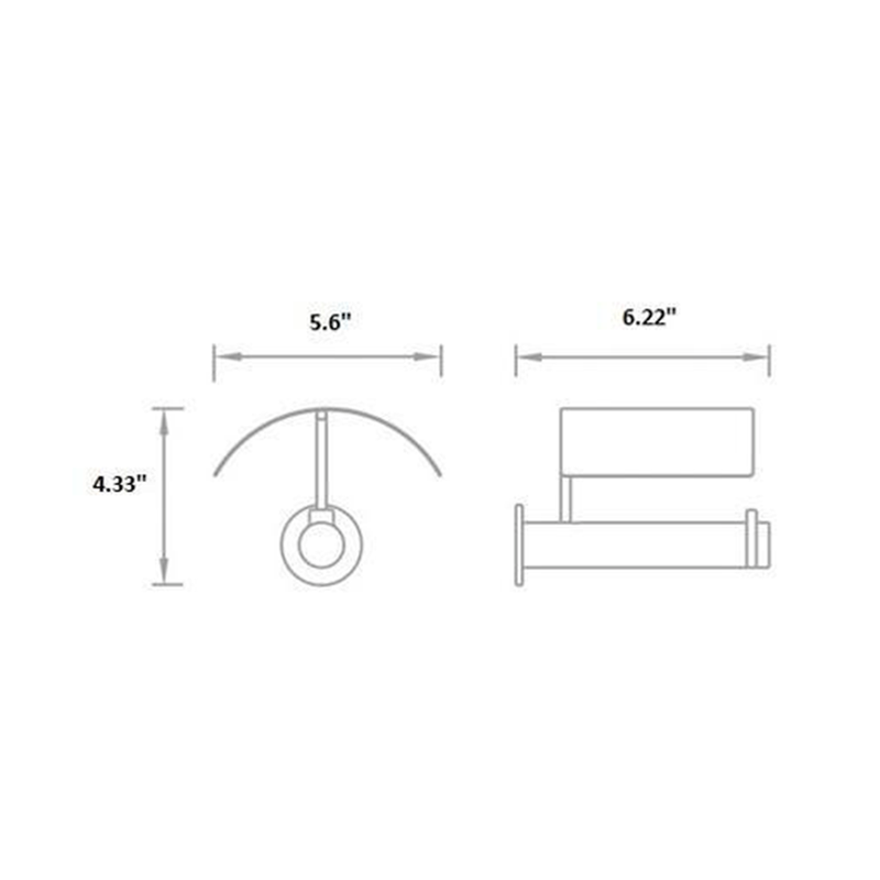 Smart Toilet Paper Holder - Wall Mount - 6" Brass/Polished Chrome