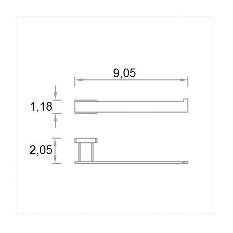 Noah Towel Ring - Wall Mount - 9" Brass/Polished Chrome