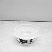 Bathroom Complements Soap Dish - Free Standing - 4" Stainless Steel/Glass/Polished Chrome