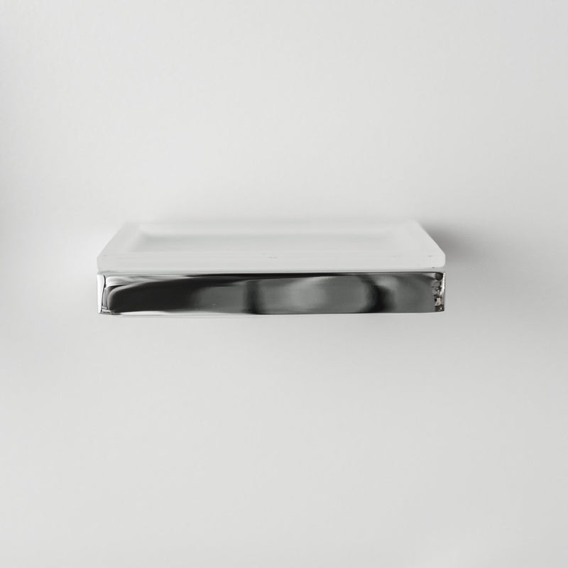 Edition K Soap Dish - Wall Mount - 5" Brass/Glass/Polished Chrome