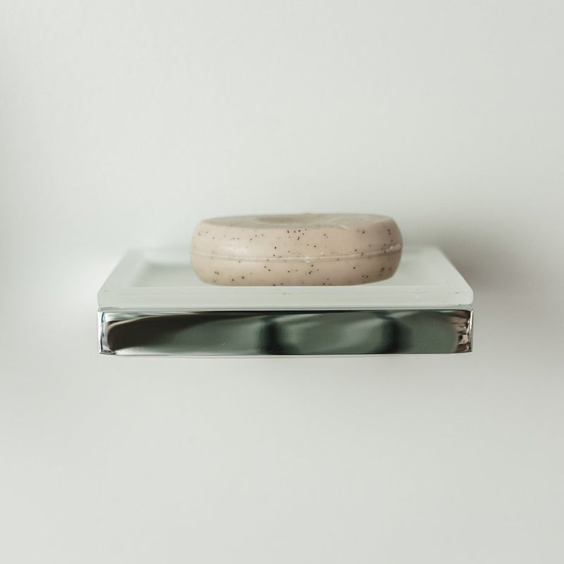 Edition K Soap Dish - Wall Mount - 5" Brass/Glass/Polished Chrome