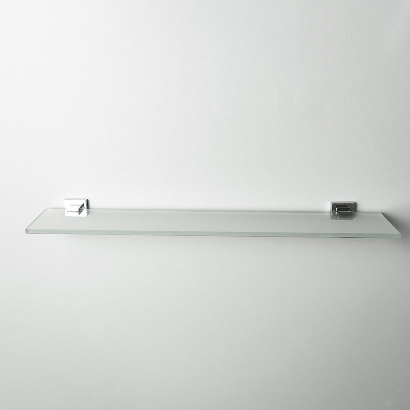 Cubic Glass Shower Shelf - Wall Mount - 24" Brass/Glass/Polished Chrome