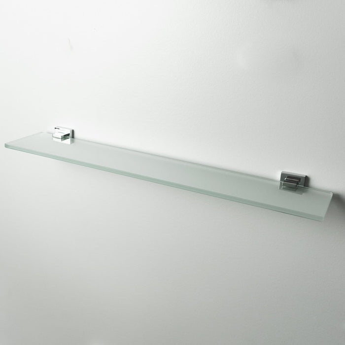 Cubic Glass Shower Shelf - Wall Mount - 24" Brass/Glass/Polished Chrome
