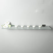 Cubic Glass Shower Shelf - Wall Mount - 24" Brass/Glass/Polished Chrome