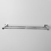 Cubic Double Towel Bar - Wall Mount - 24" Brass/Polished Chrome