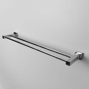 Cubic Double Towel Bar - Wall Mount - 24" Brass/Polished Chrome