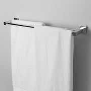 Cubic Double Towel Bar - Wall Mount - 24" Brass/Polished Chrome