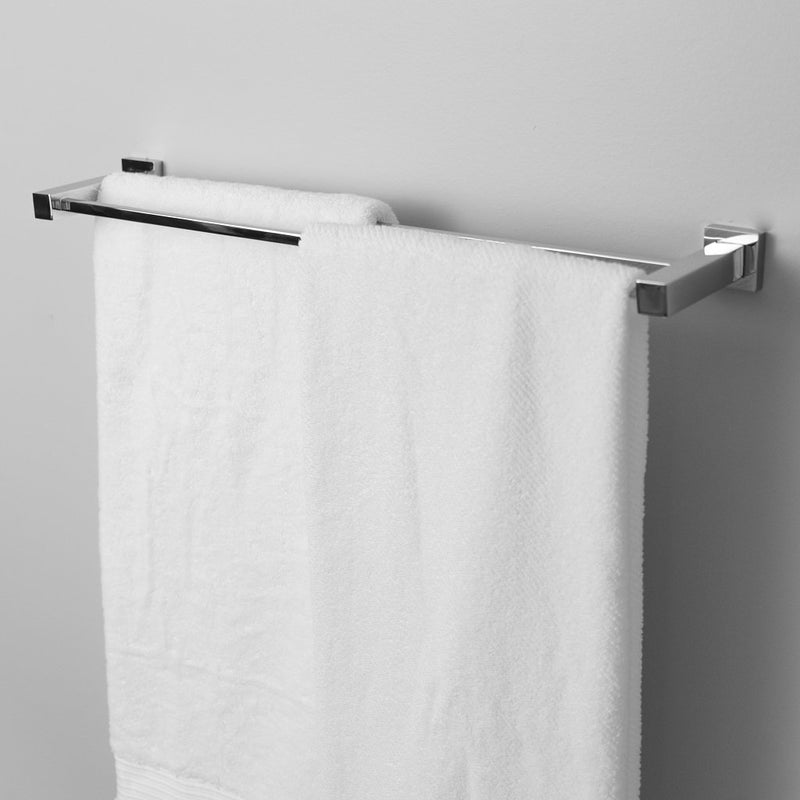 Cubic Double Towel Bar - Wall Mount - 24" Brass/Polished Chrome