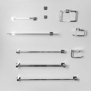 Cubic Double Towel Bar - Wall Mount - 24" Brass/Polished Chrome