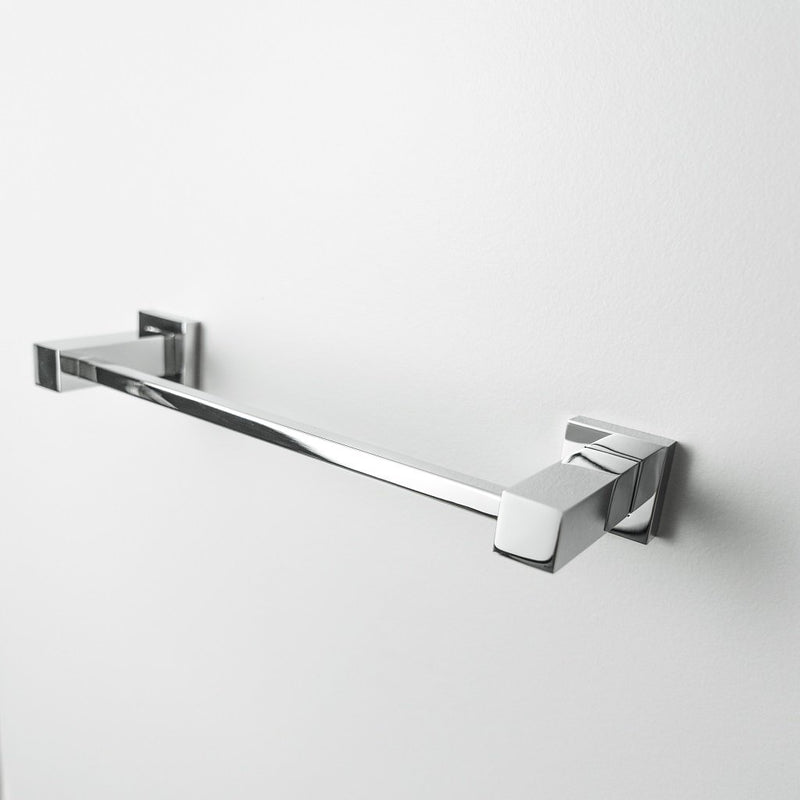 Cubic Single Towel Bar - Wall Mount Brass/Polished Chrome