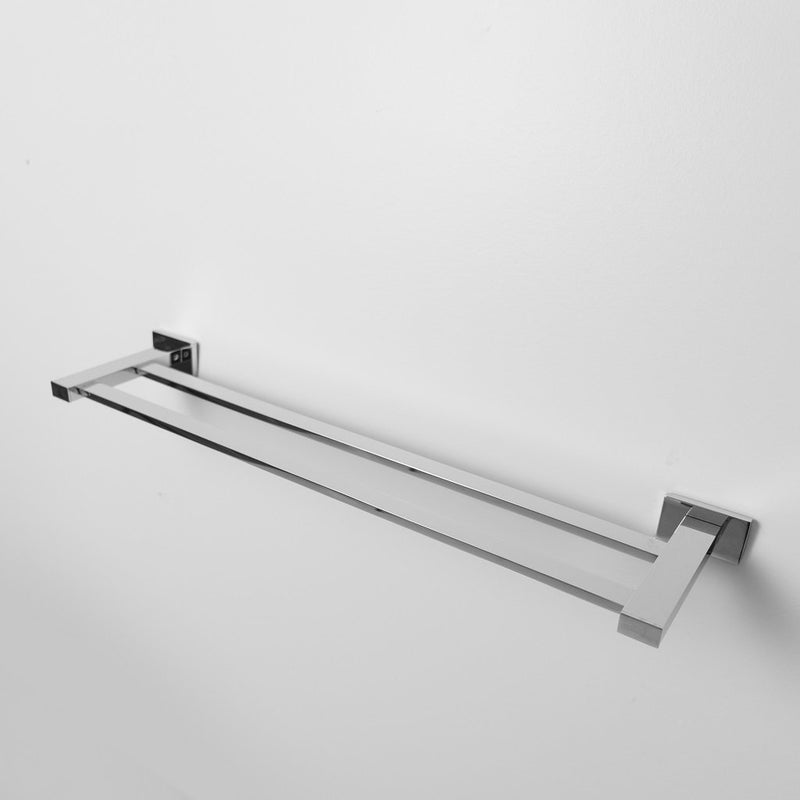 Luk 2 Double Towel Bar - Wall Mount - 24" Brass/Polished Chrome