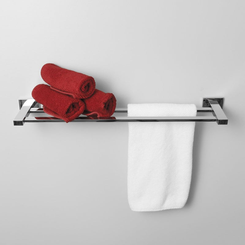 Luk 2 Double Towel Bar - Wall Mount - 24" Brass/Polished Chrome