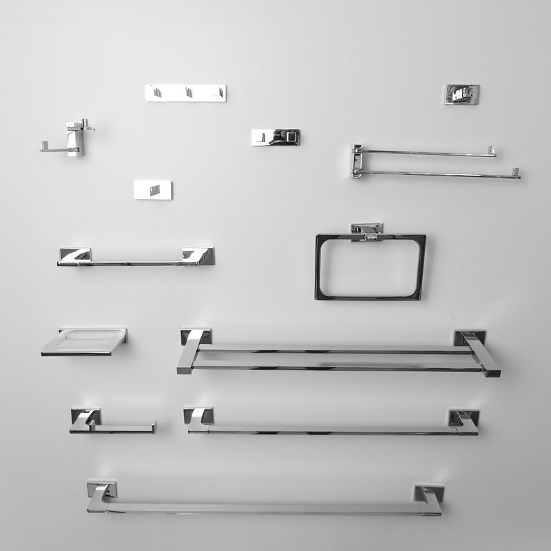 Luk 2 Double Towel Bar - Wall Mount - 24" Brass/Polished Chrome