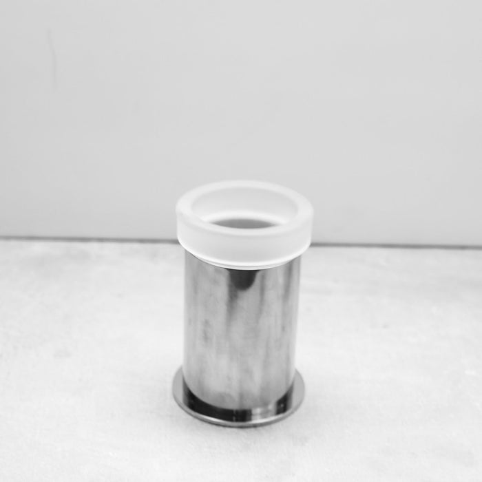 Bathroom Complements Toothbrush Holder - Free Standing - 3" Stainless Steel/Glass/Polished Chrome