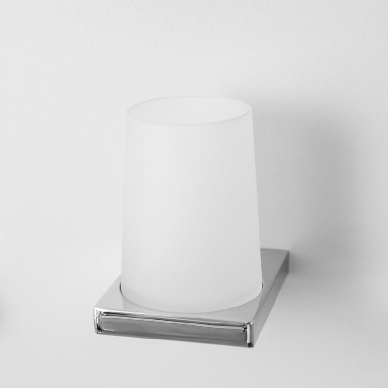 Edition K Toothbrush Holder - Wall Mount - 5" Brass/Glass/Polished Chrome