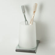 Edition K Toothbrush Holder - Wall Mount - 5" Brass/Glass/Polished Chrome