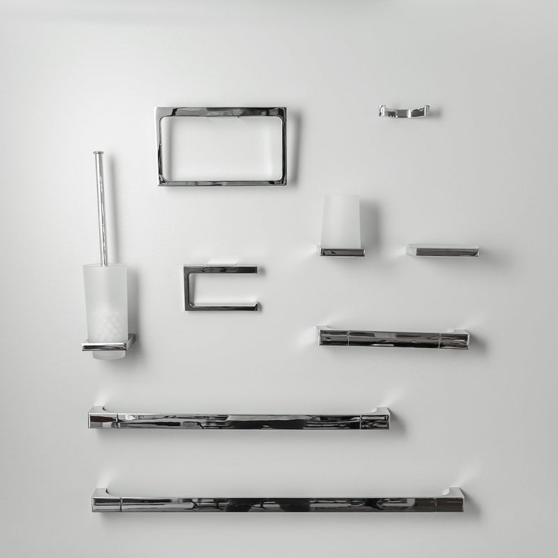 Edition K Toothbrush Holder - Wall Mount - 5" Brass/Glass/Polished Chrome