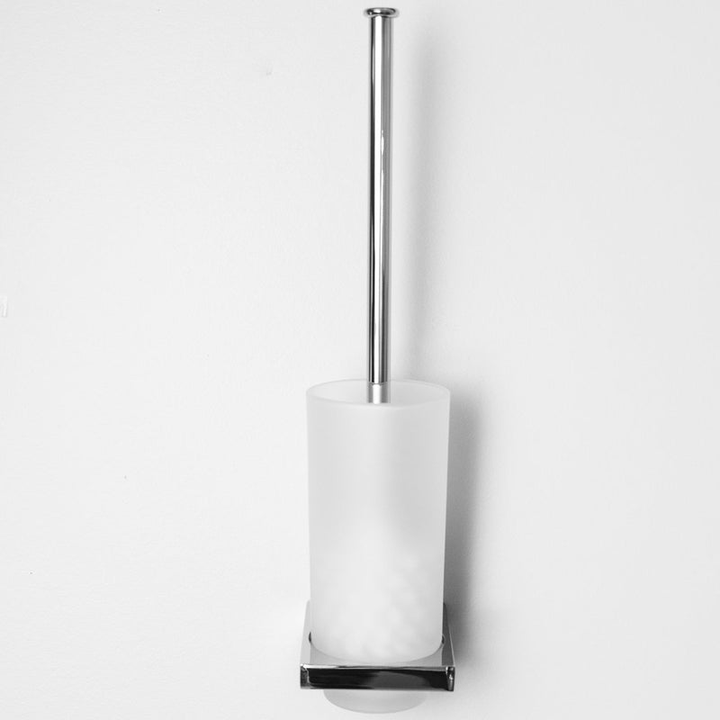 Edition K Toilet Brush Holder - Wall Mount - 15" Brass/Glass/Polished Chrome