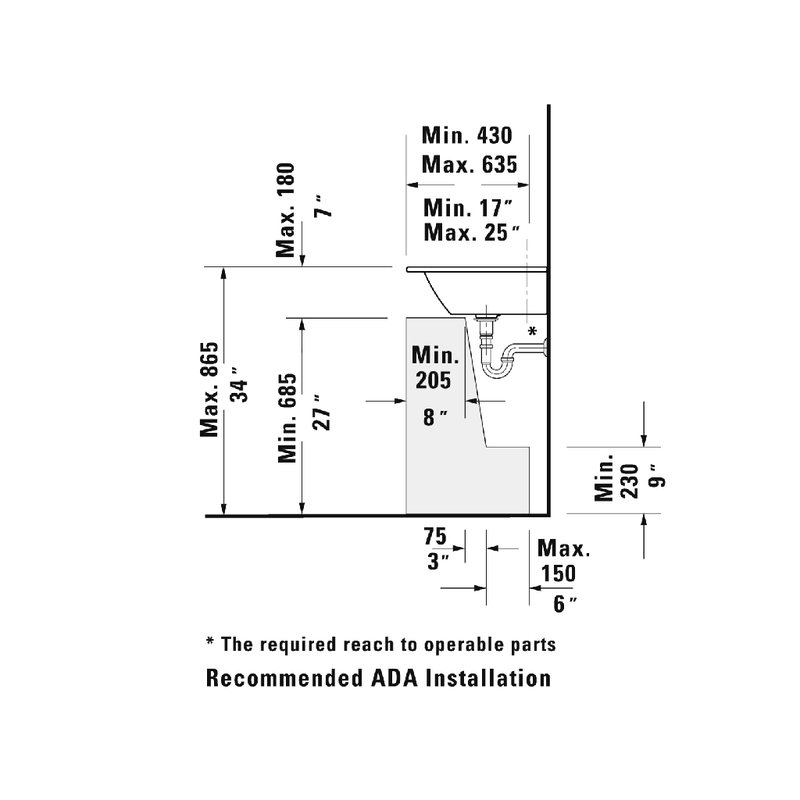 ME By Starck Integrated Vanity Sink - Single Hole - 33" Ceramic/White