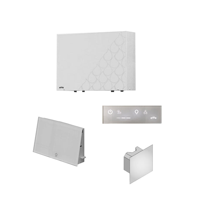 Nuvola Smart Power 45 Complete 208V External Kit Steam Generators - Wall Or Free Installation - 20" Crystal Glass/Metal/White Glass