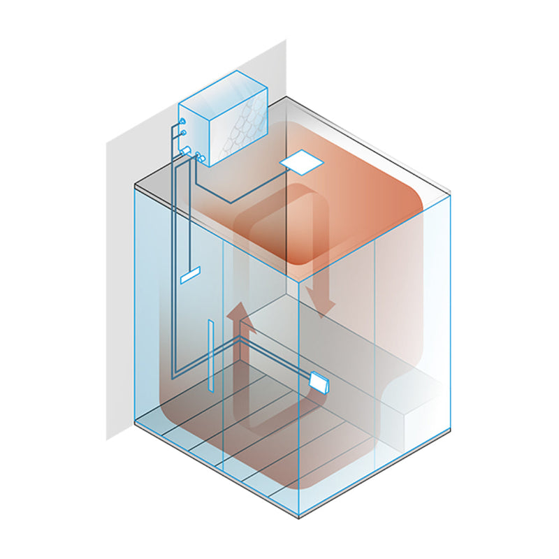 Nuvola Smart Power 45 Complete 208V External Kit Steam Generators - Wall Or Free Installation - 20" Crystal Glass/Metal/White Glass