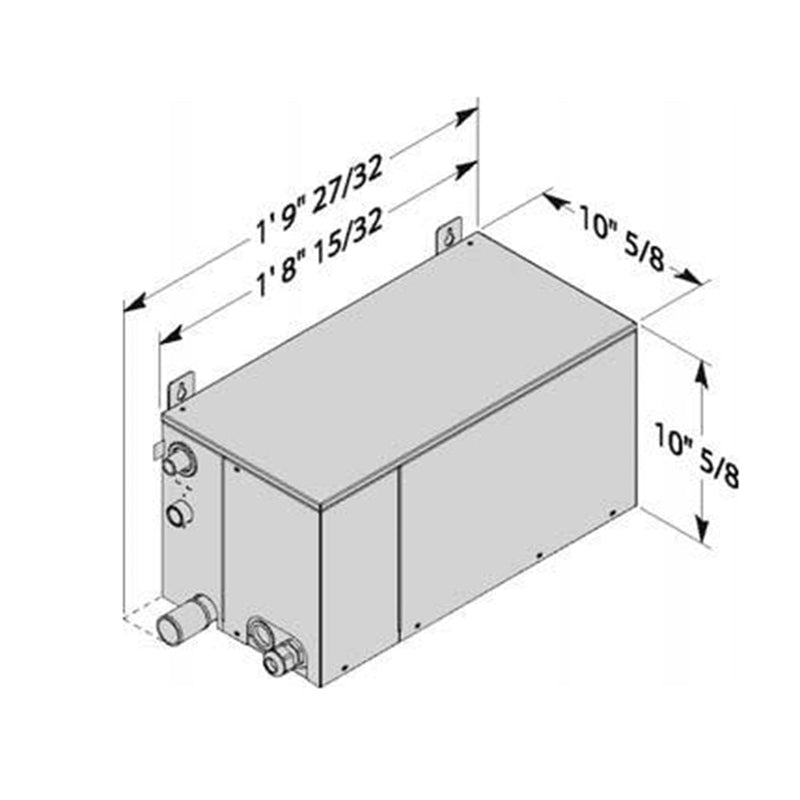 Nuvola Smart Power 45 Complete 208V External Kit Steam Generators - Wall Or Free Installation - 20" Crystal Glass/Metal/White Glass