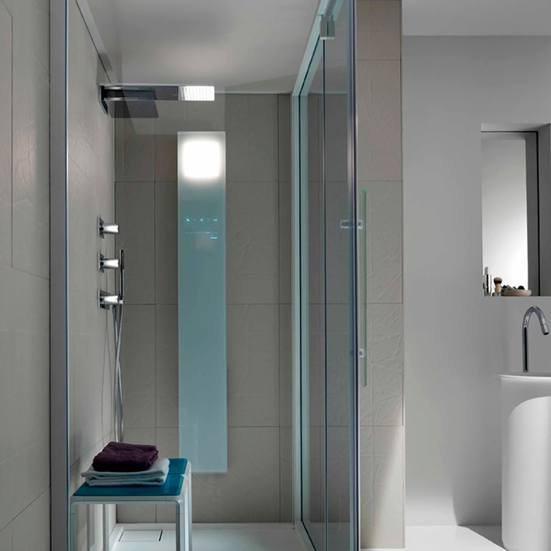 Touch&Steam Smart 45 Integrated 208V Internal Steam Generators - Wall Mount - 10" Tempered Glass/Glass