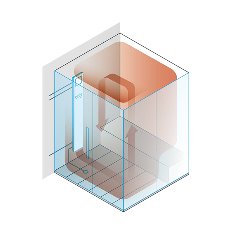 Touch&Steam Smart 45 Integrated 208V Internal Steam Generators - Wall Mount - 10" Tempered Glass/Glass
