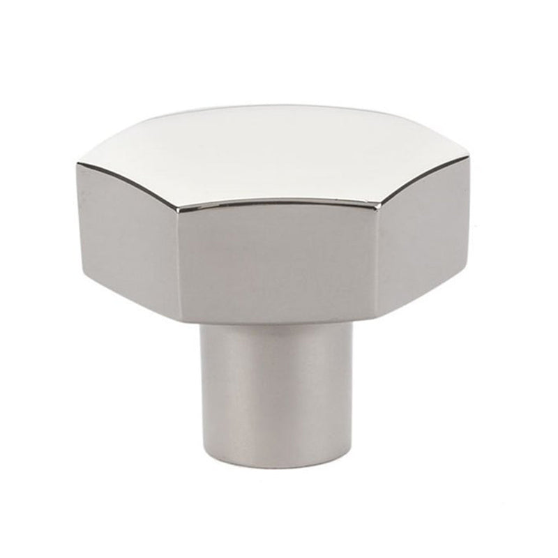 Mod Hex Cabinet Knob - Cabinet Mount - 4" Brass/Polished Nickel