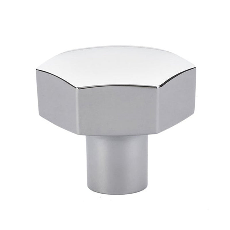 Mod Hex Cabinet Knob - Cabinet Mount - 4" Brass/Polished Chrome