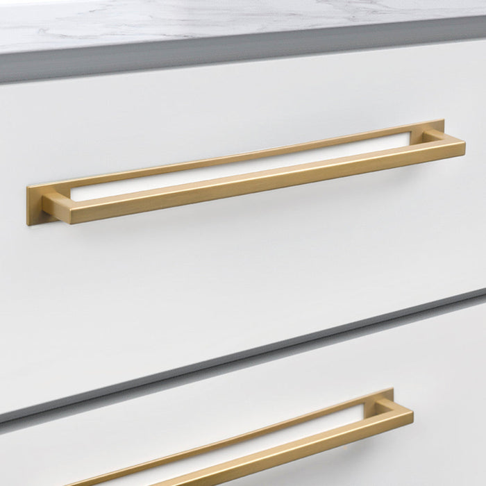 Mod Hex Cabinet Pull Handle - Cabinet Mount - 12" Brass/Satin Brass
