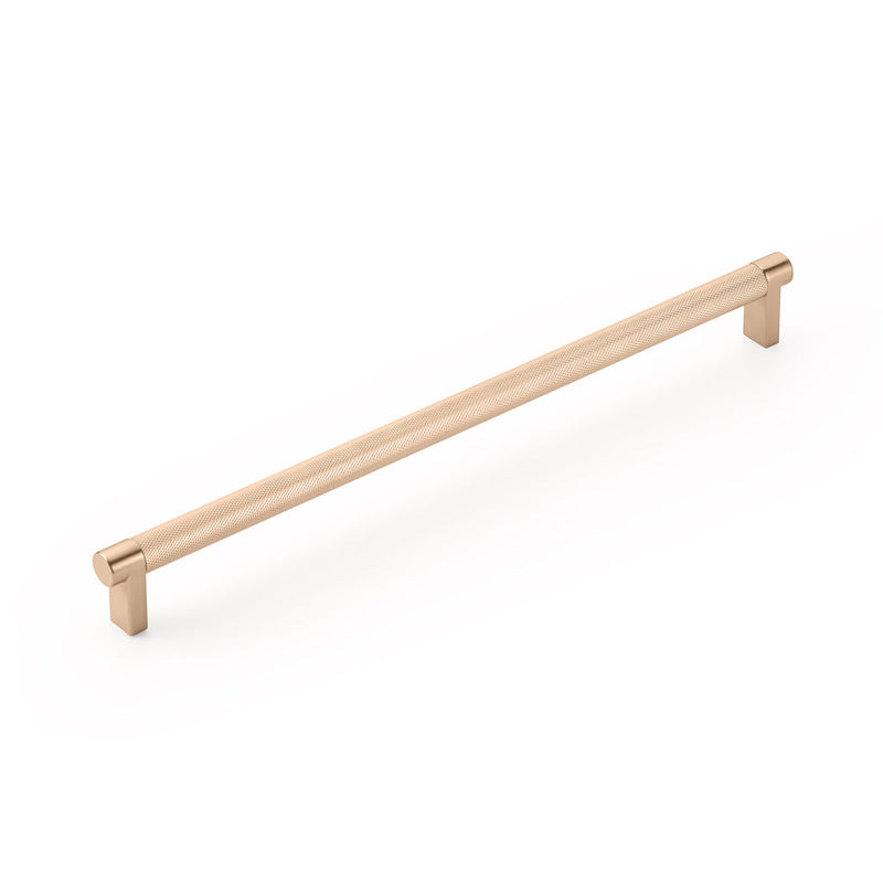 Select Stem Knurled Bar Cabinet Pull Handle - Cabinet Mount - 12" Brass/Satin Copper