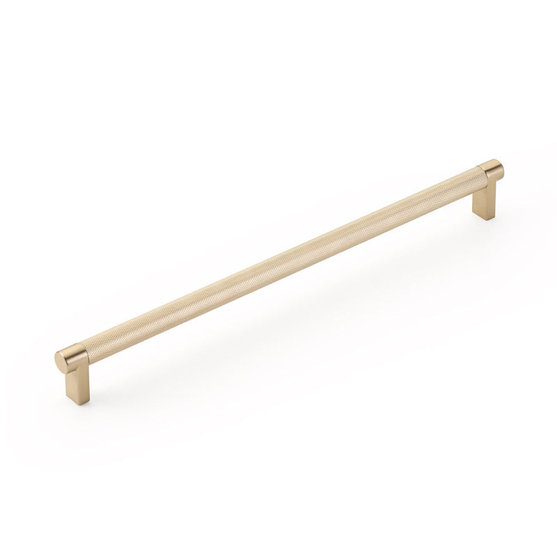 Select Stem Knurled Bar Cabinet Pull Handle - Cabinet Mount - 12" Brass/Satin Brass