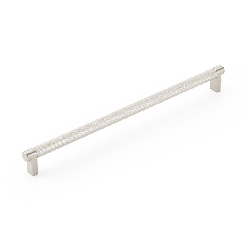 Select Stem Knurled Bar Cabinet Pull Handle - Cabinet Mount - 12" Brass/Satin Nickel