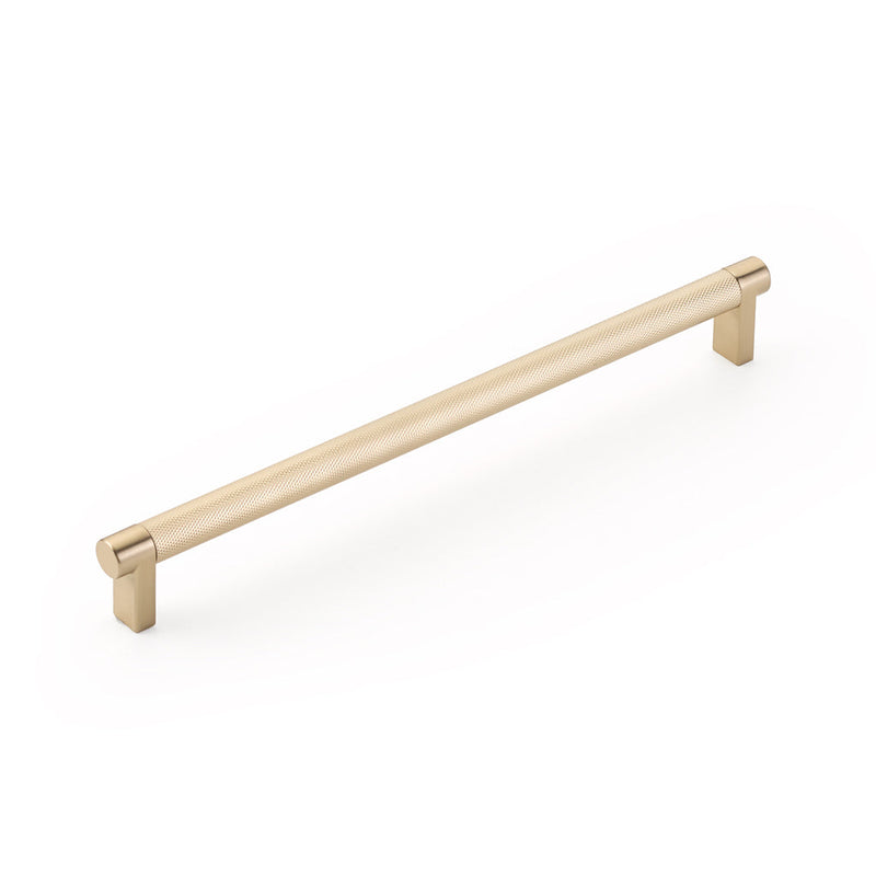 Select Stem Knurled Bar Cabinet Pull Handle - Cabinet Mount - 10" Brass/Satin Brass